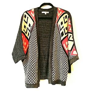 Say What? Open Drape Geometric Cardigan Size Med
